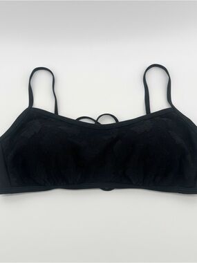 Wild Fable Black Lace Crop Bralette with Double Front Straps size Large NWT